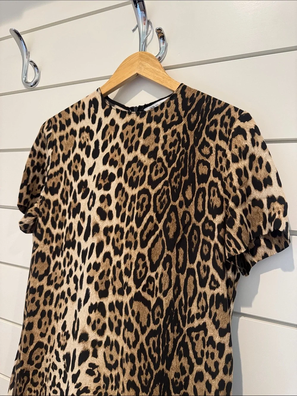 Zara Leopard Print Midi Dress in Brown and Black - Picture 2 of 7